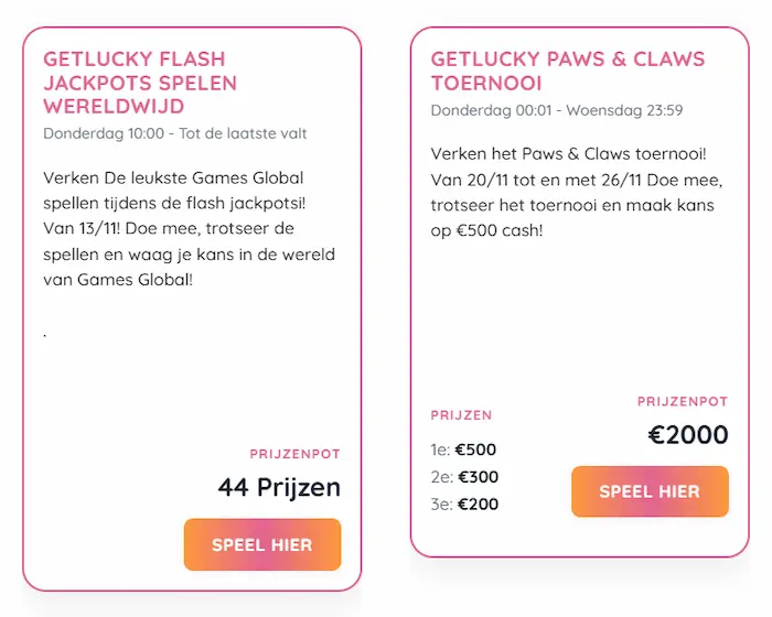 Getlucky Casino boni